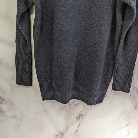 By Anthropologie Sweater Womens Medium Black Boat Neck Slouchy Oversized - Picture 7 of 12